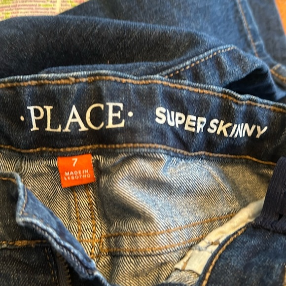 CHILDRENS PLACE Super Skinny Dark Wash Denim Girls Jeans Size 7 - Picture 2 of 6